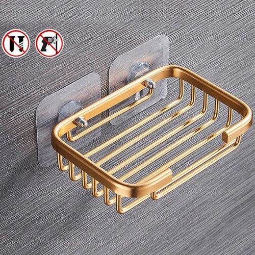 1PC Free Drill Soap Dish Holder Wall Mounted Storage Rack Holder