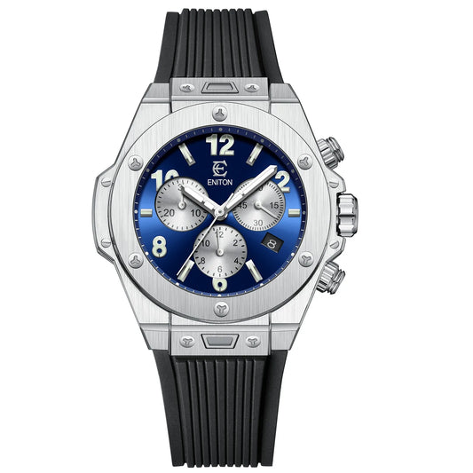 ENITON New 40mm Man watch Luxury Man watch Business Watch men 5030D Quartz Movement Stainless Steel Men's wrist watch