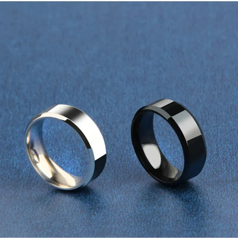 Charm Jewelry Ring for Men Women Stainless Steel Black Rings Wedding