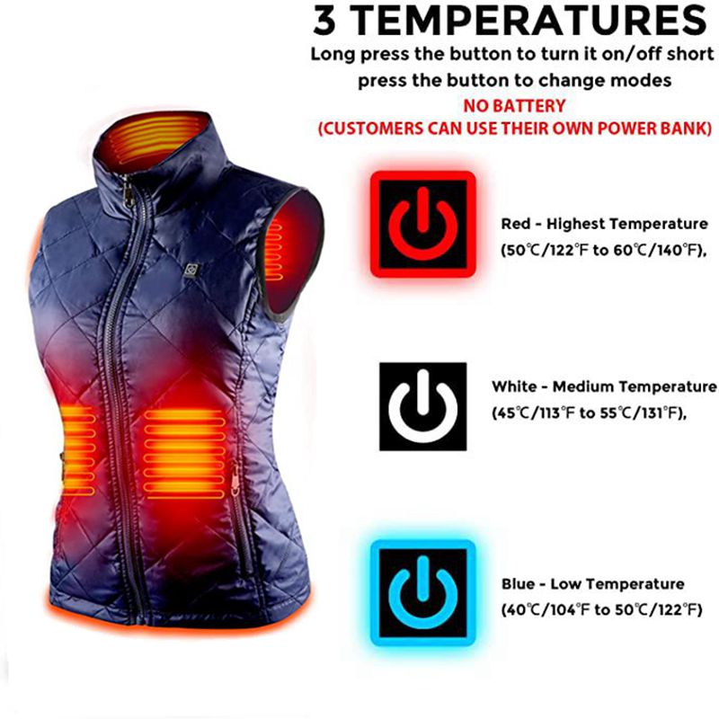 Women Heating Vest Autumn And Winter Cotton Vest Usb Infrared Electric