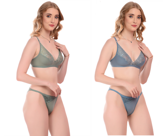 Women's Cotton Blend Lingerie Set Pack of 2 (Size-38B)